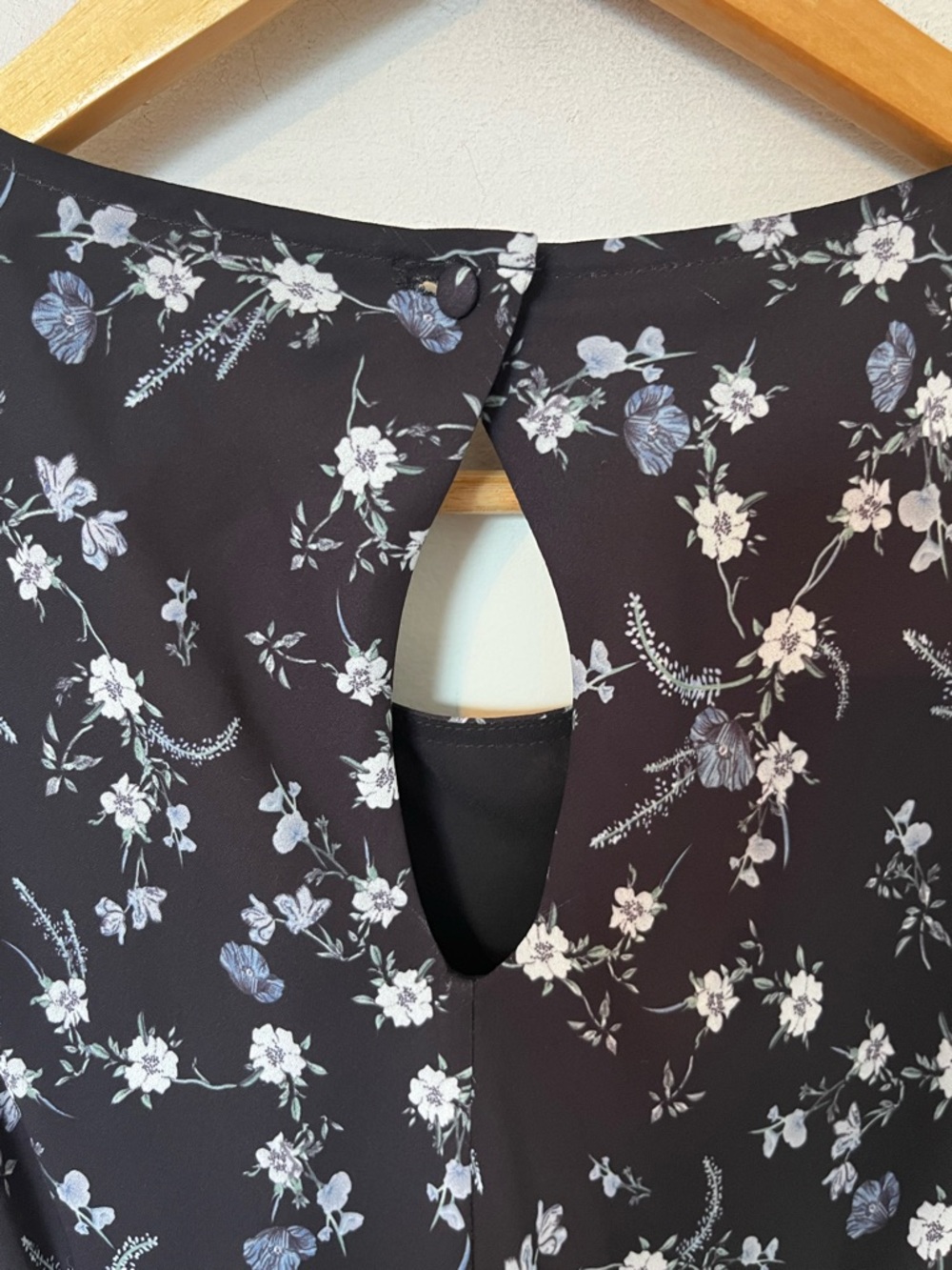 Frank & Oak Black Floral Midi Dress Tie Waist L Sheer Overlay Dark Romantic - Picture 11 of 13